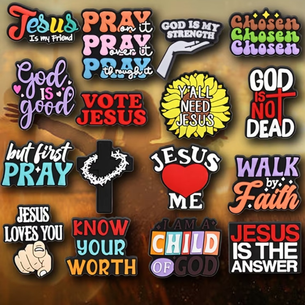 Shoe Charms Inspirational Christian Croc Charms 16 pc. Set, NEW - Picture 9 of 9